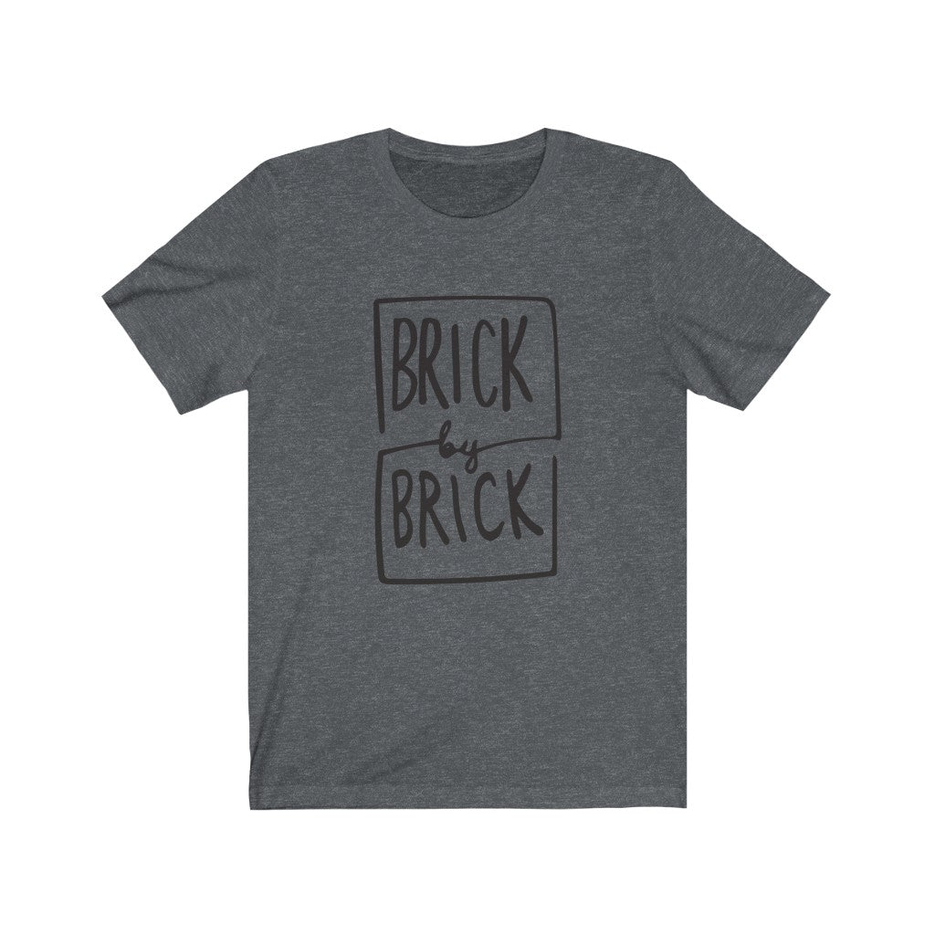 Brick by Brick Unisex Jersey Short Sleeve Tee (Gray)